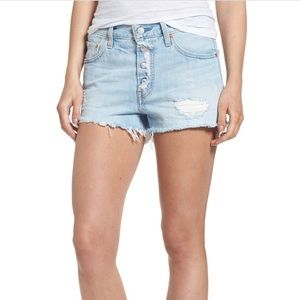 Levi's 501 North Beach Noise Cutoff Denim Jean Shorts Vintage Wash, Waist 25